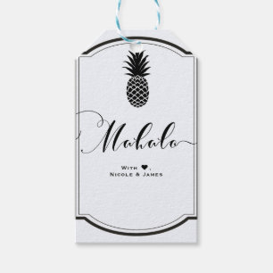 Schwarz Weiß Tropisch Ananas Favorit MAHALO ALOHA Geschenkanhänger