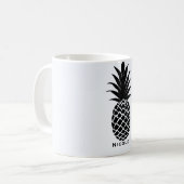 Schwarz & Weiß Tropische Ananas Eleganter Chic Kaffeetasse (Vorderseite Links)