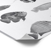 Schwarz-Weiß-tropische Fische Printmedien Kunst Poster (Ecke)