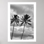 Schwarz-weiß-tropische Palmen Fotografie Poster (Vorne)