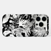 Schwarz-Weiß-tropisches Leaf-Design Case-Mate iPhone Hülle (Rückseite (Horizontal))