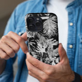 Schwarz-Weiß-tropisches Leaf-Design Case-Mate iPhone Hülle
