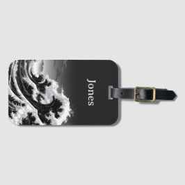 Schwarz-Weiß-Tsunami Gepäckanhänger