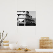 Schwarz-Weiß-Tugboat auf dem Gras 16x20 Poster (Küche)