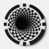 Schwarz-Weiß-Tunnel der optischen Täuschung Pokerchips (Vorderseite)