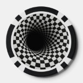 Schwarz-Weiß-Tunnel der optischen Täuschung Pokerchips (Rückseite)