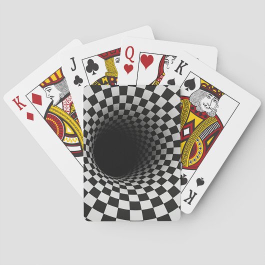 Schwarz-Weiß-Tunnel der optischen Täuschung Spielkarten (Rückseite)