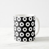 Schwarz/Weiß Tupfenmuster Kaffeetasse (VorderseiteRechts)