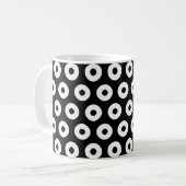 Schwarz/Weiß Tupfenmuster Kaffeetasse (Vorderseite Links)