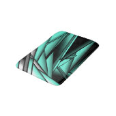 Schwarz-weiß Türkis Ombre Moderne Abstrakte Kunst Badematte (Schrägansicht)