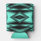 Schwarz-weiß Türkis Ombre Moderne Abstrakte Kunst Dosenkühler (Rückseite)