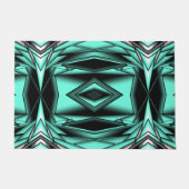 Schwarz-weiß Türkis Ombre Moderne Abstrakte Kunst Fußmatte (Vorderseite)