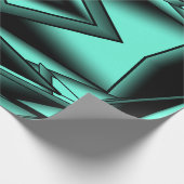 Schwarz-weiß Türkis Ombre Moderne Abstrakte Kunst Geschenkpapier (Ecke)