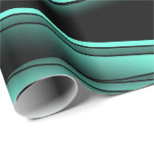 Schwarz-weiß Türkis Ombre Moderne Abstrakte Kunst Geschenkpapier (Rolleneckpunkt)