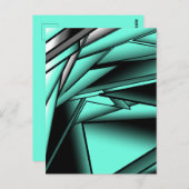 Schwarz-weiß Türkis Ombre Moderne Abstrakte Kunst Postkarte (Vorne/Hinten)