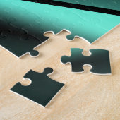 Schwarz-weiß Türkis Ombre Moderne Abstrakte Kunst Puzzle (Seite)