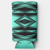 Schwarz-weiß Türkis Ombre Moderne Abstrakte Kunst Selters Dosenkühler (Vorderseite)