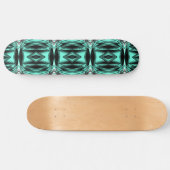 Schwarz-weiß Türkis Ombre Moderne Abstrakte Kunst Skateboard (Horizontal)