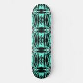 Schwarz-weiß Türkis Ombre Moderne Abstrakte Kunst Skateboard (Vorderseite)