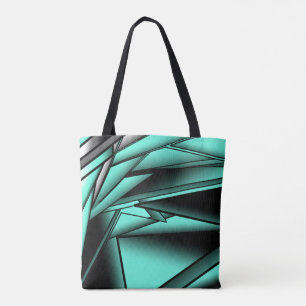 Schwarz-weiß Türkis Ombre Moderne Abstrakte Kunst Tasche