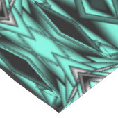 Schwarz-weiß Türkis Ombre Moderne Abstrakte Kunst Tischdecke (Schrägansicht)