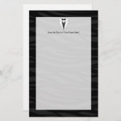 Schwarz/Weiß-Tuxedo Briefpapier (Vorne/Hinten)