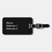 Schwarz-weiß Tuxedo Cat Daisy Blume Rot Gepäckanhänger (Vorderseite horizontal)