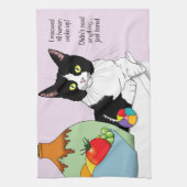 Schwarz-weiß Tuxedo Cat Geschirrtuch (Vertikal)