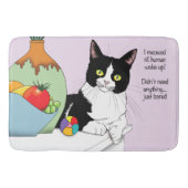 Schwarz-weiß Tuxedo Funny Cat Badematte (Vorderseite)