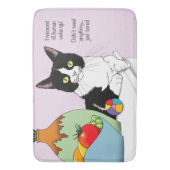 Schwarz-weiß Tuxedo Funny Cat Badematte (Vorderseite Vertikal)