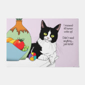 Schwarz-weiß Tuxedo Funny Cat Fußmatte (Vorderseite)