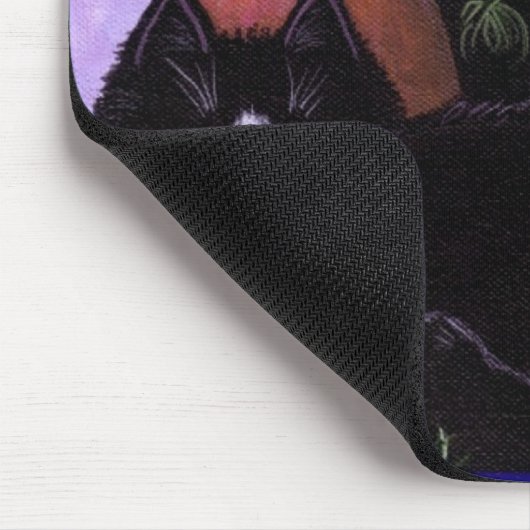 Schwarz-weiß Tuxedo Funny Cat Kreationarts Mousepad (Ecke)