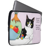 Schwarz-weiß Tuxedo Funny Cat Laptopschutzhülle (Vorne Rechts)