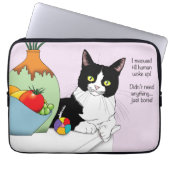 Schwarz-weiß Tuxedo Funny Cat Laptopschutzhülle (Vorderseite)