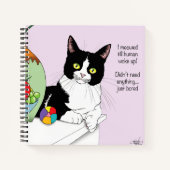 Schwarz-weiß Tuxedo Funny Cat Notizblock (Vorderseite)
