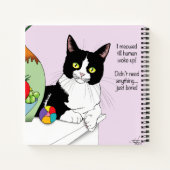 Schwarz-weiß Tuxedo Funny Cat Notizblock (Rückseite)