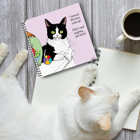 Schwarz-weiß Tuxedo Funny Cat Notizblock