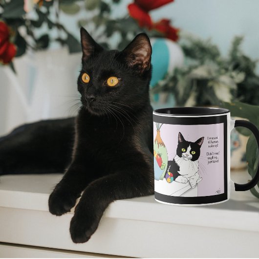 Schwarz-weiß Tuxedo Funny Cat Tasse