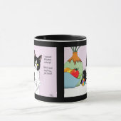 Schwarz-weiß Tuxedo Funny Cat Tasse (Zentrum)