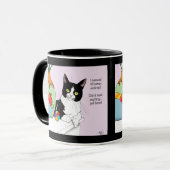 Schwarz-weiß Tuxedo Funny Cat Tasse (Vorderseite Links)