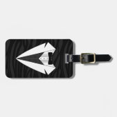 Schwarz/Weiß-Tuxedo Gepäckanhänger (Vorderseite horizontal)