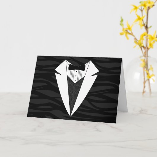 Schwarz/Weiß-Tuxedo Karte (Gelbe Blume)