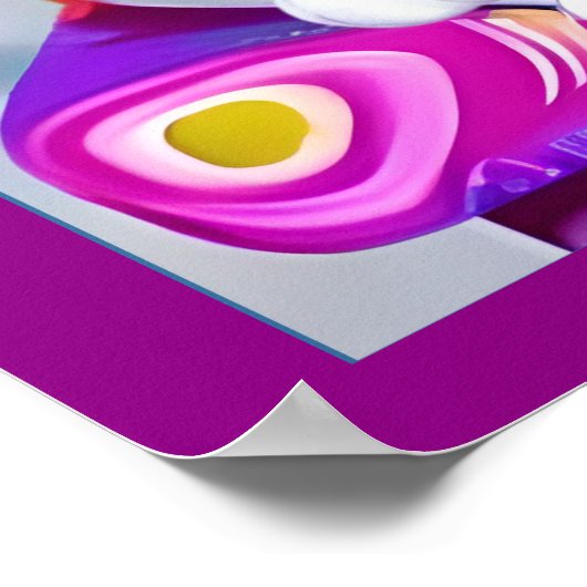 Schwarz-Weiß-Tuxedo-Katze auf Kissen Poster (Ecke)