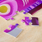 Schwarz-Weiß-Tuxedo-Katze auf Kissen Puzzle (Seite)