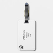 Schwarz-Weiß-Tuxedo-Katze Gepäckanhänger (Rückseite vertikal)