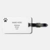 Schwarz-Weiß-Tuxedo-Katze Gepäckanhänger (Rückseite horizontal)