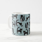 Schwarz-Weiß-Tuxedo-Katze Kaffeetasse (Vorderseite Links)