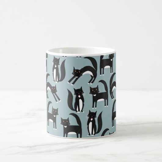 Schwarz-Weiß-Tuxedo-Katze Kaffeetasse (Mittel)