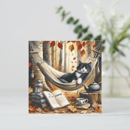 Schwarz-Weiß Tuxedo Katze Traumhaft für Abenteuer (Stehend Vorderseite)