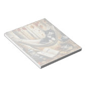 Schwarz-Weiß Tuxedo Katze Traumhaft für Abenteuer Notizblock (angewinkelt)